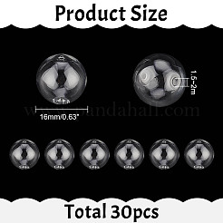 30 шт. бусины-шарики из дутого стекла ручной работы с двумя отверстиями&nbsp;GLAA-GO0001-12B