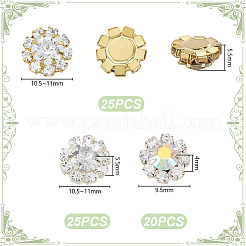 70 шт. 3 стиля кубического циркония с кабошонами из сплава&nbsp;DIY-GA0007-27