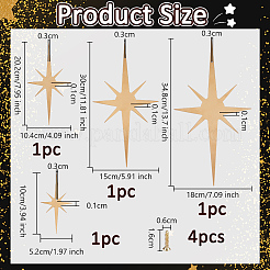 4 pieza de adornos colgantes de hierro&nbsp;HJEW-WH0036-95
