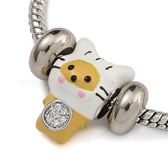 I braccialetti europei in ottone&nbsp;BJEW-K261-15P-02