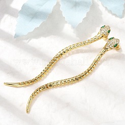 Латунь кубического циркония серьги стержня EJEW-K319-02G