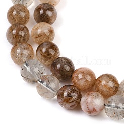 Нити бусин из рутилированного кварца из натурального черного золота G-H093-B03-10mm