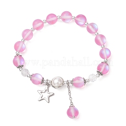 4шт 4-х цветные браслеты с подвесками в виде звезды из нержавеющей стали 304 BJEW-JB11879