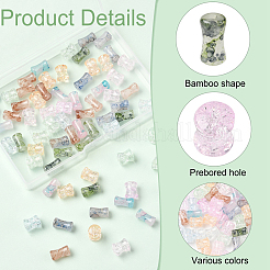 80 шт. 8-цветные стеклянные бусины&nbsp;GLAA-YW0004-02