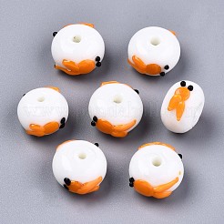 Ручной работы ухабистым Шарики Lampwork LAMP-S194-004E