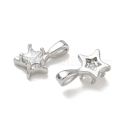 Micro pavé di zirconi chiari in ottone con ciondoli in vetro&nbsp;CU-CBA6E4E-15P
