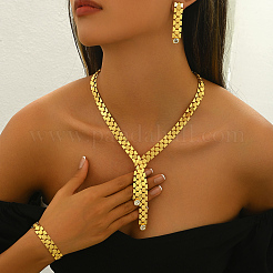 Элегантные железные геометрические подвески браслеты серьги и ожерелья комплект для женской вечеринки&nbsp;BU2705