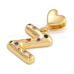 Pendenti in zirconi cubici colorati in micro pavè di ottone&nbsp;LS-KK-P281-01G-Z