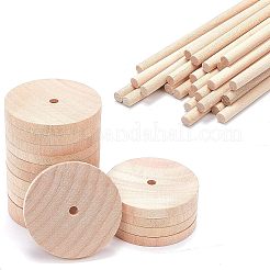26 set di ruote e bastoni in legno di ciliegio cinese non rifiniti&nbsp;DIY-OC0004-16