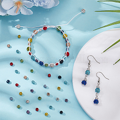 Бусины из глины с одноцветными стразами RB-WH0005-013A