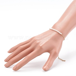 Браслеты из бисера из натурального радужного лунного камня&nbsp;BJEW-JB06092-06