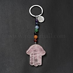 Natur- und Synthetik-Chakra-Schlüsselanhänger aus gemischtem Stein&nbsp;KEYC-F034-01