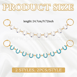 Цепи для ботинок с эмалированными звеньями из подковообразного сплава&nbsp;AJEW-FG00005