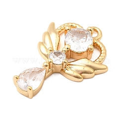 Латунные микропаве прозрачные подвески с фианитом KK-F916-34G