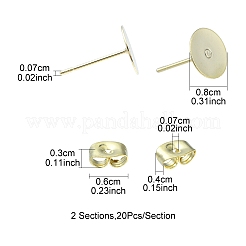20 шт. фурнитура для сережек-гвоздиков из нержавеющей стали 304 STAS-YW0001-42C