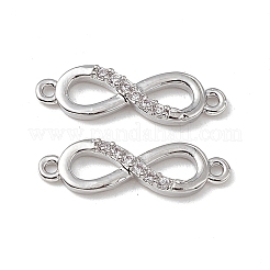 Шармы-соединители из латуни с микропаве из прозрачного кубического циркония KK-E068-VB387