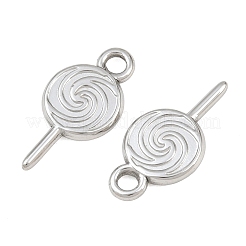 304ステンレスペンダント  ロリポップチャーム  ステンレス鋼色  18x9x2mm  穴：2.3mm&nbsp;SA-CBA1839-04P