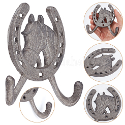 Чугунные крючки для одежды в форме подковы&nbsp;LS-AJEW-WH0696-207A