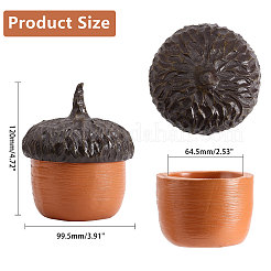 Скульптура банки для хранения в форме желудя из смолы DJEW-WH0001-37