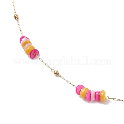 Ожерелья из цепочек с бусинами из натуральных ракушек NJEW-JN05448