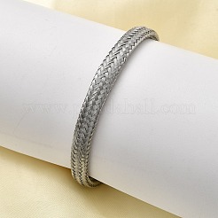 Плетеные браслеты-манжеты из нержавеющей стали 304 для женщин BJEW-A067-08P