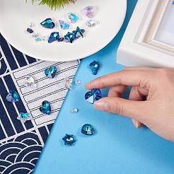28pcs 14 Stil facettierte Glas Strass Charms&nbsp;RGLA-SZ0001-02
