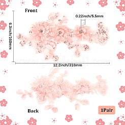 2 шт. 2 стиля полиэстеровых шелковых кружевных заплаток&nbsp;DIY-CY0002-01