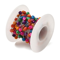 Цепи из нержавеющей стали 304 с окрашенными ракушечными бусинами STAS-B067-04B-04