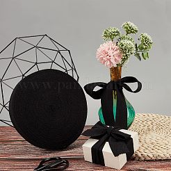綿綿ツイルテープリボン  ヘリンボーンリボン  家の装飾のため  装飾用ラッピングギフトとDIY工芸品  ブラック  35mm&nbsp;OCOR-WH0057-30F-02