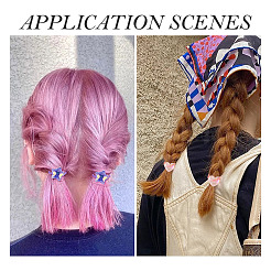 20個 20色 ポリエステル&プラスチック 女の子用ヘアアクセサリー  ポニーテールホルダー  弾性繊維髪ゴム  混合図形  内径：17mm  1pc /カラー&nbsp;OHAR-TA0001-18