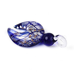 Handgefertigte Silberfolie lampwork großen Anhänger&nbsp;FOIL-N031-01C