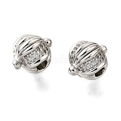 Латунные микро проложить кубического циркония бусы KK-D356-10P