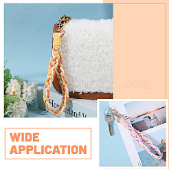 5 шт. 5 цвета ручной работы макраме хлопковый браслет на запястье брелок подвеска украшение&nbsp;HJEW-GL0001-15