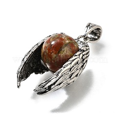 Натуральные круглые подвески unakite G-K339-03AS-06