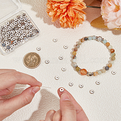 150 шт. настоящих платиновых латунных бусинок-разделителей&nbsp;KK-BC0014-20