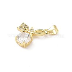 Латунные микропаве прозрачные подвески с фианитом KK-B141-26G
