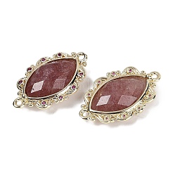 Натуральный клубничный кварц граненые звенья конский глаз&nbsp;G-B126-02G-09