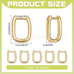 10 пара латунных серег-колец Huggie Hoop&nbsp;EJEW-ME0001-08G