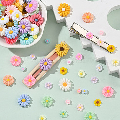 200шт 7 стиля непрозрачные кабошоны из смолы RESI-SP0001-31