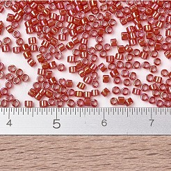 MIYUKIデリカビーズ  シリンダー  日本製シードビーズ  11/0  （db1780)ホワイトライニングフレームレッドアブ  1.3x1.6mm  穴：0.8mm  約10000個/袋  50 G /袋&nbsp;SEED-X0054-DB1780