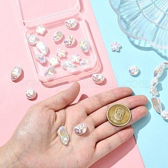 35 шт. 7 стиля гальванизированных непрозрачных смоляных бусин с имитацией барочного жемчуга&nbsp;RESI-CJ0005-09