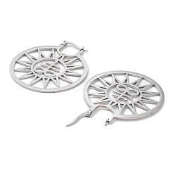 Orecchini a cerchio sole in acciaio inossidabile 304 anti-ossidazione&nbsp;LS-EJEW-R156-11P