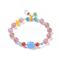 Pulseras de jade elástico natural&nbsp;BJEW-I260-10