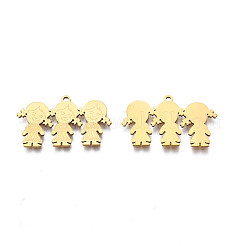 ステンレスペンダント201個  女の子  18KGP本金メッキ  16x27x1mm  穴：1.4mm&nbsp;STAS-N091-154LG