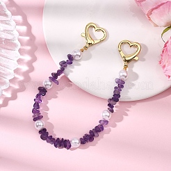 Декоративные цепочки для сумочек с бусинами из натурального аметиста&nbsp;HJEW-JM04463-01