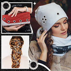 16 шт. пуговицы со стразами из сплава&nbsp;BUTT-GA0001-19B