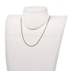 304ステンレススチールカーブチェーンネックレス  スプリングリングの留め金と  ゴールドカラー  17.05インチ（43.3cm）  2mm&nbsp;X-NJEW-JN02908