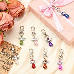 40шт 8 цвета ангел пластиковый жемчужный кулон украшение&nbsp;HJEW-CJ00062