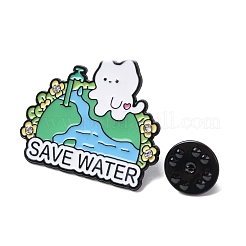 Белый кот с эмалевыми булавками цвета земли&nbsp;JEWB-L024-02EB-02