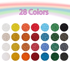 22400шт 28 цвета 12/0 стеклянные бусины&nbsp;SEED-YW0001-84